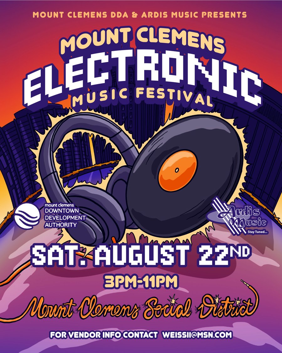 Mount Clemens Electronic Music Festival promotional artwork